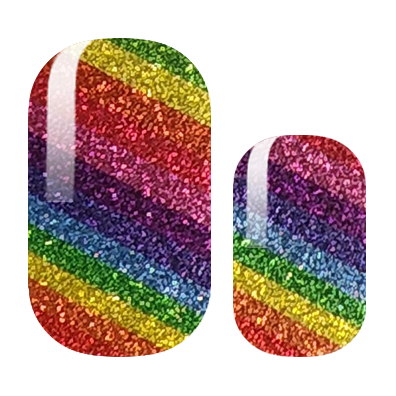 Diagonal Glitter Rainbow