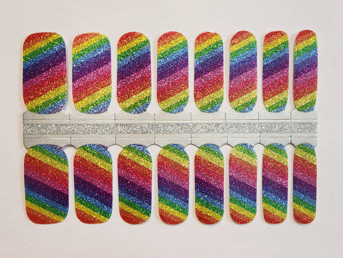 Diagonal Glitter Rainbow