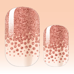 Pinky Coral Glitter Tips